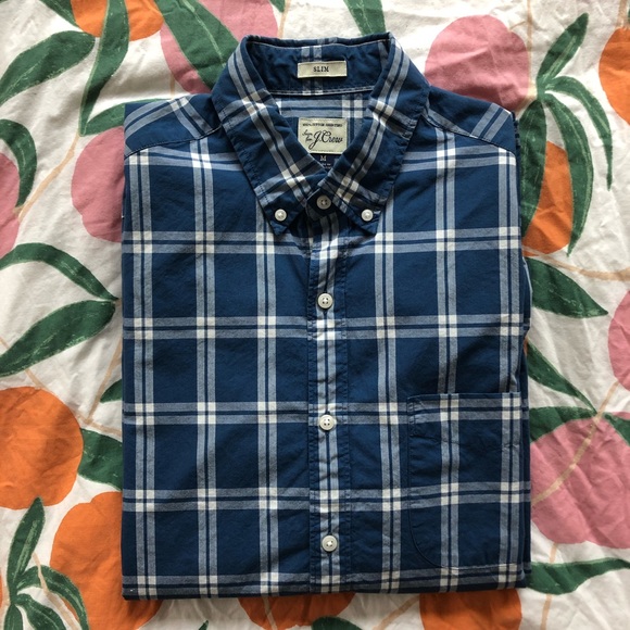 J.Crew Slim Button-Down Plaid Cotton Shirt - Picture 6 of 6